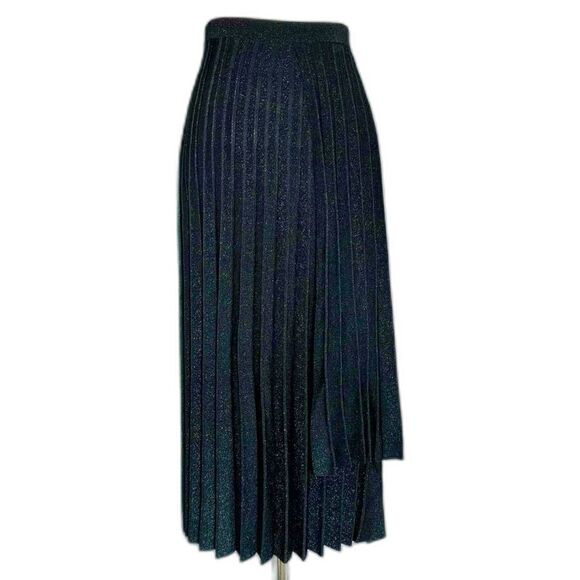 Anthropologie Dresses & Skirts - Lewit Metallic Black Pleated Knit Midi Skirt